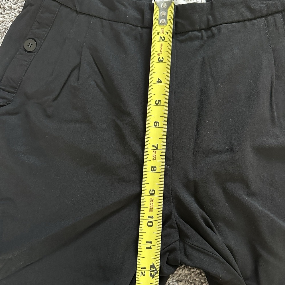 Allan Waller Wool Capri Pants Womens 10 Black Vintage Italy Stretch Cropped - Picture 5 of 9